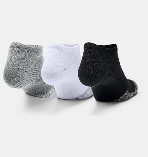 Heatgear No Show Socks 3Pk Grey, Black, White