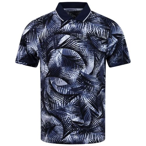 Iso-Chill Graphic Palm Polo Midnight Navy/White