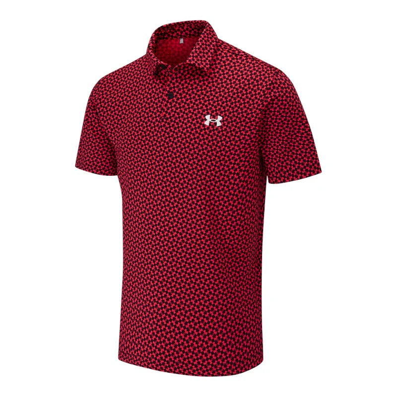Under Armour UA T2G Printed Polo Shirt - Racer Red / Black / White