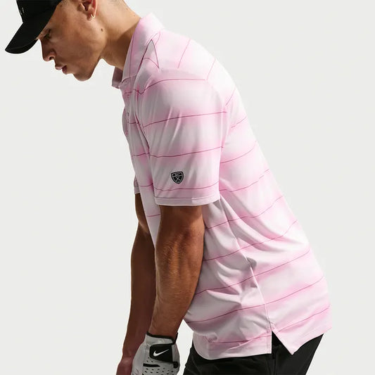 Nike Dri-FIT Par 5 Stripe Golf Polo Shirt - Pearl Pink