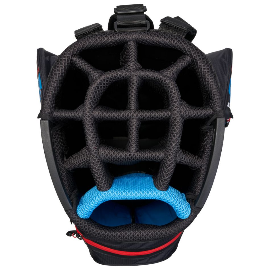 Chev Dry 14 Cart Bag Black, Cyan & Red