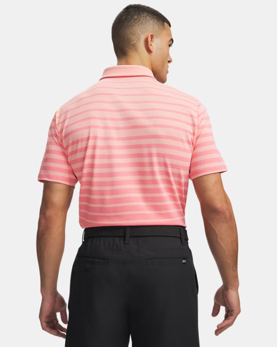 UA ArmourDry Stripe Polo Pink Stripe