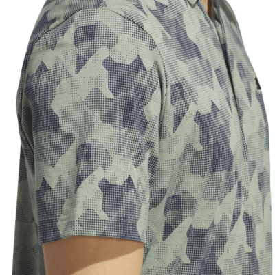 adidas Go-To Print Golf Polo Shirt - Green / Navy