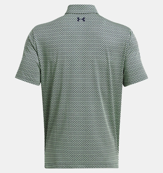 UA Playoff 3.0 Printed Polo Matrix Green/Midnight Navy