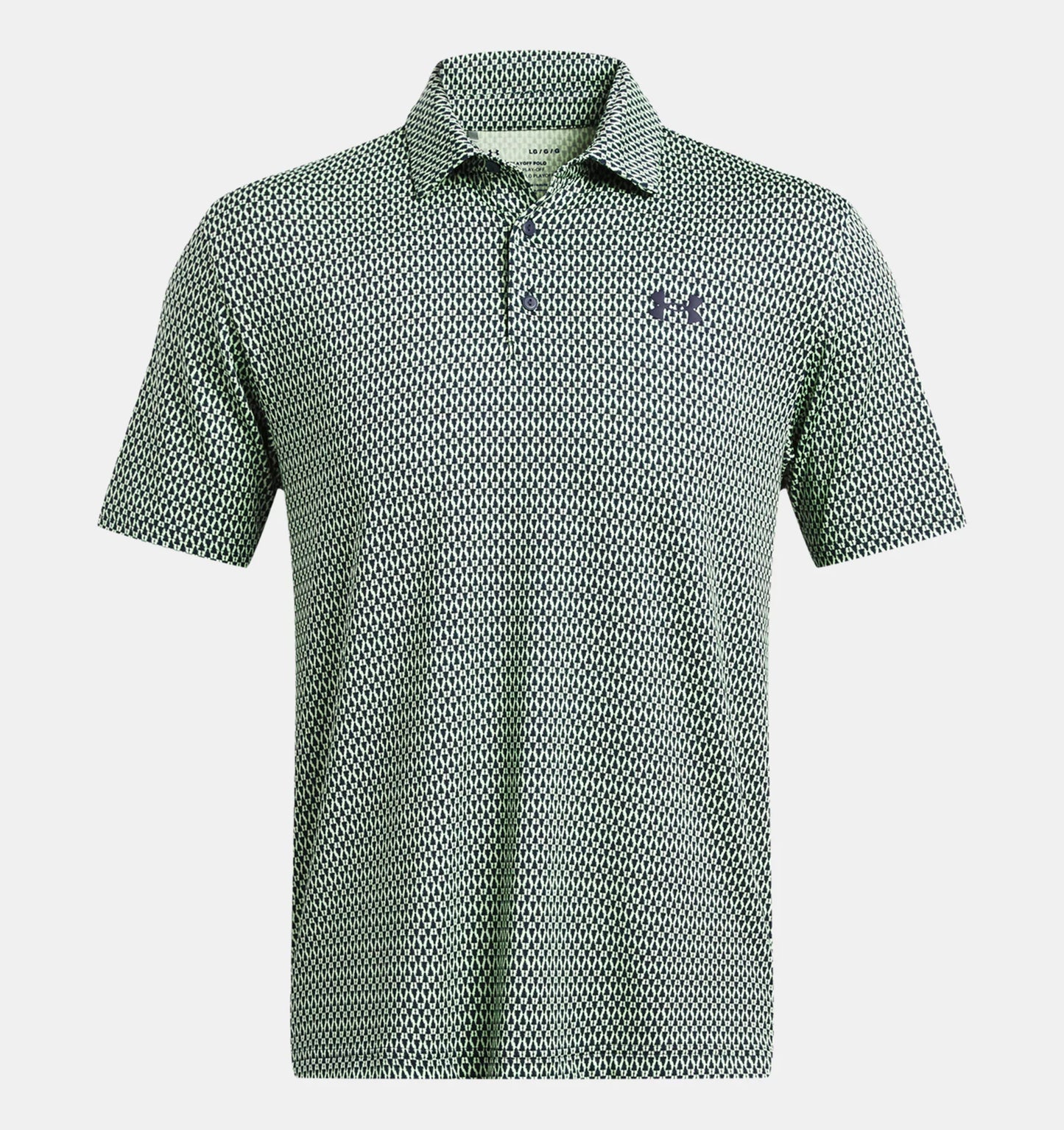 UA Playoff 3.0 Printed Polo Matrix Green/Midnight Navy