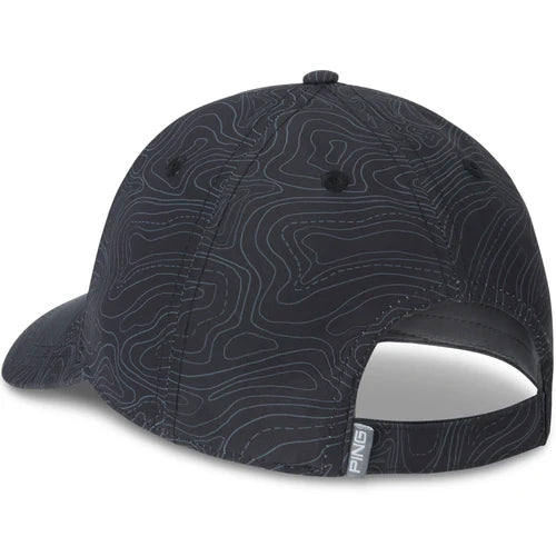 Map Print Hat Black
