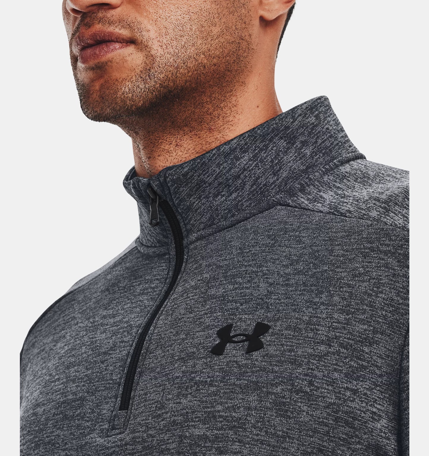 UA Armour Fleece 1/4 Zip Pitch Grey