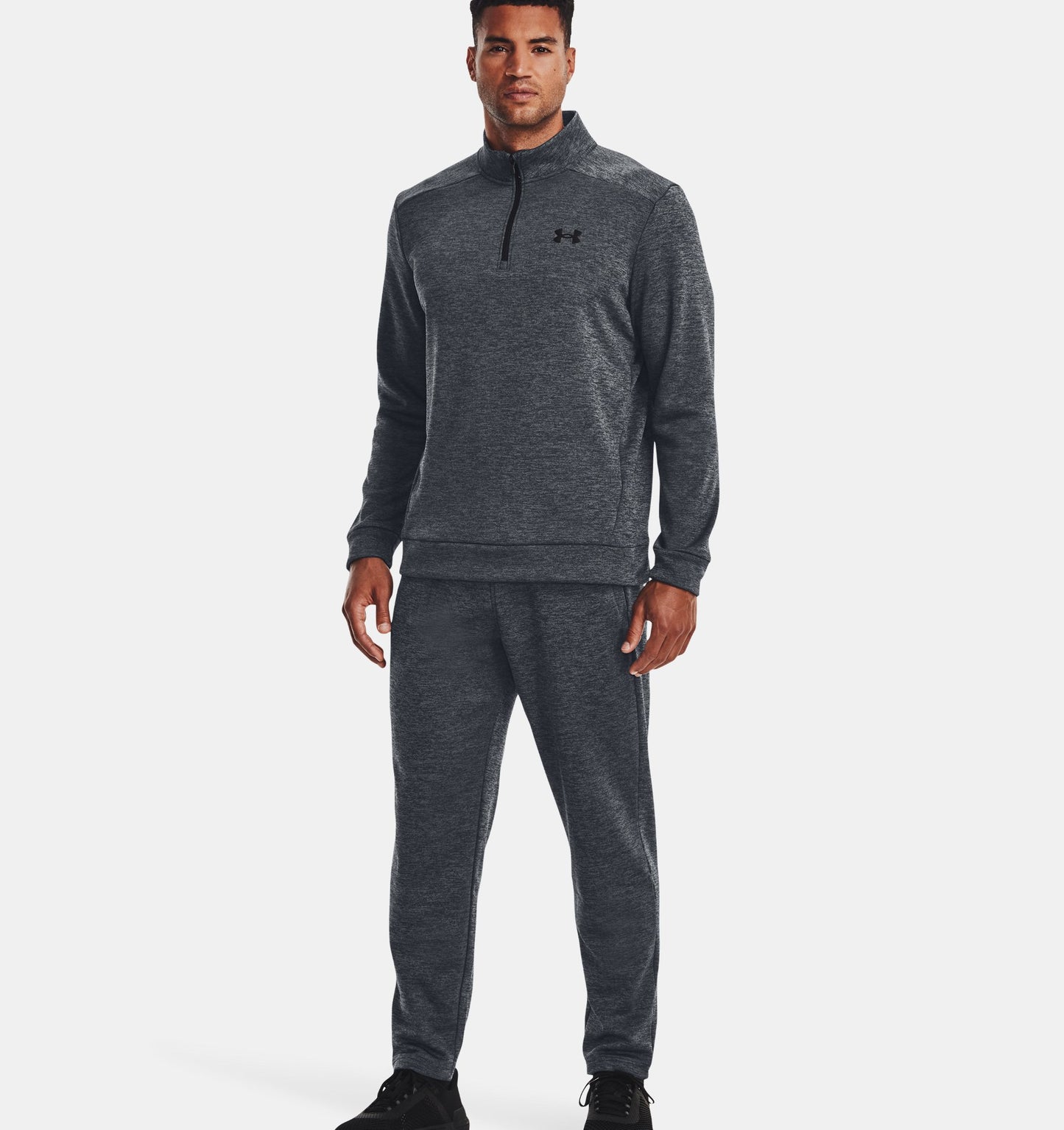 UA Armour Fleece 1/4 Zip Pitch Grey