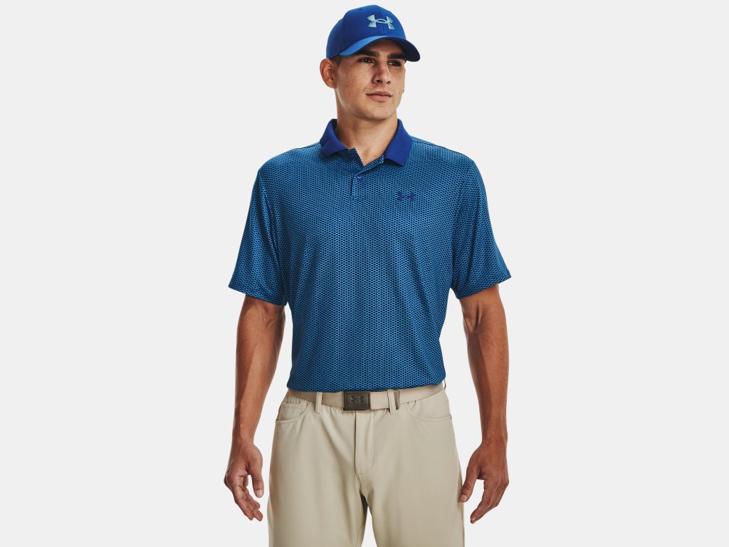UA Perf 3.0 Printed Polo Blue Mirage