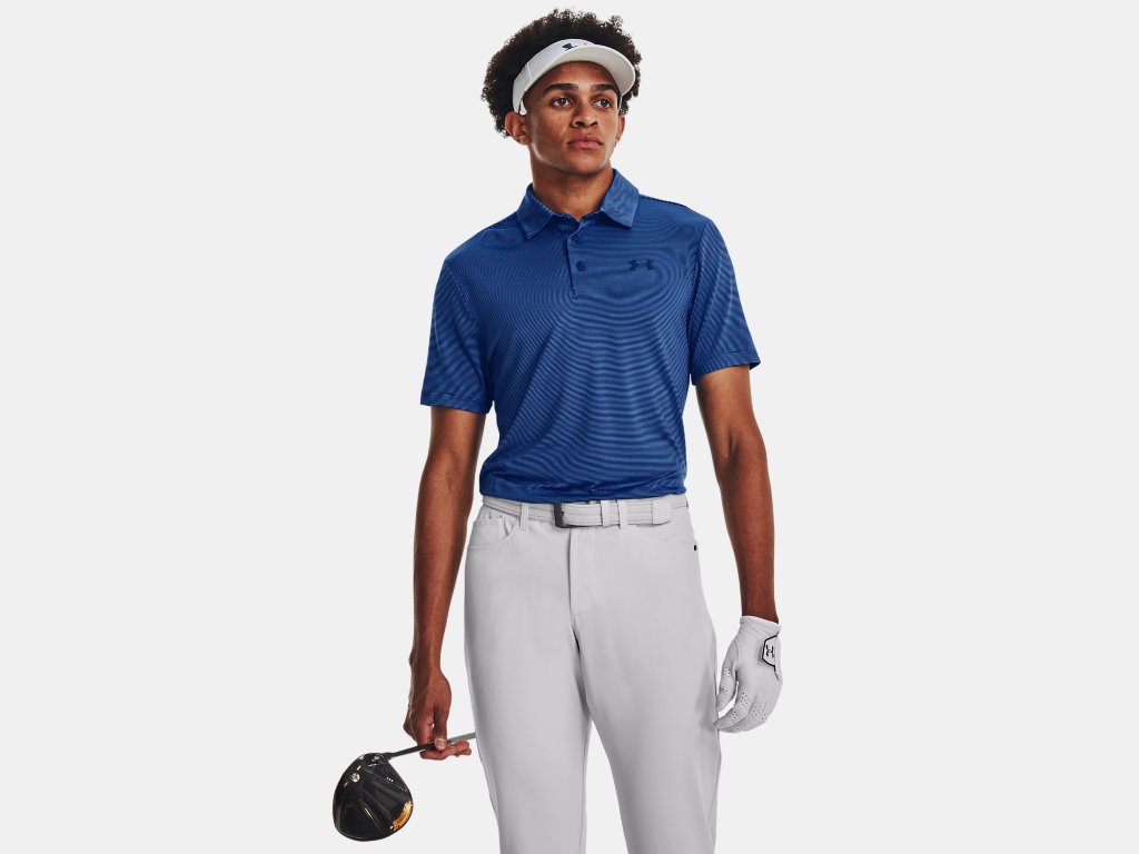 UA Playoff 3.0 Stripe Polo Mirage Blue/Glacier Blue/