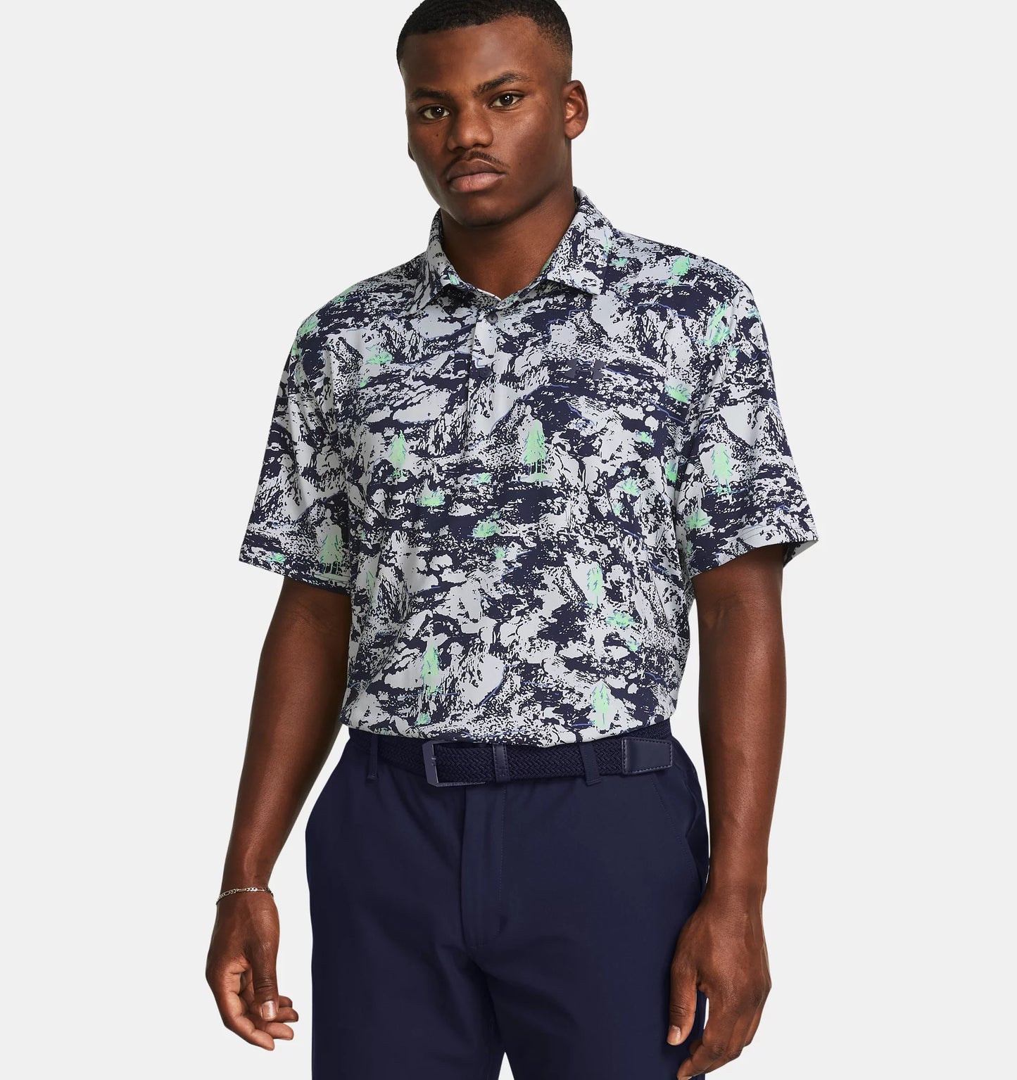 UA Playoff 3.0 Printed Polo Halo Grey/Green