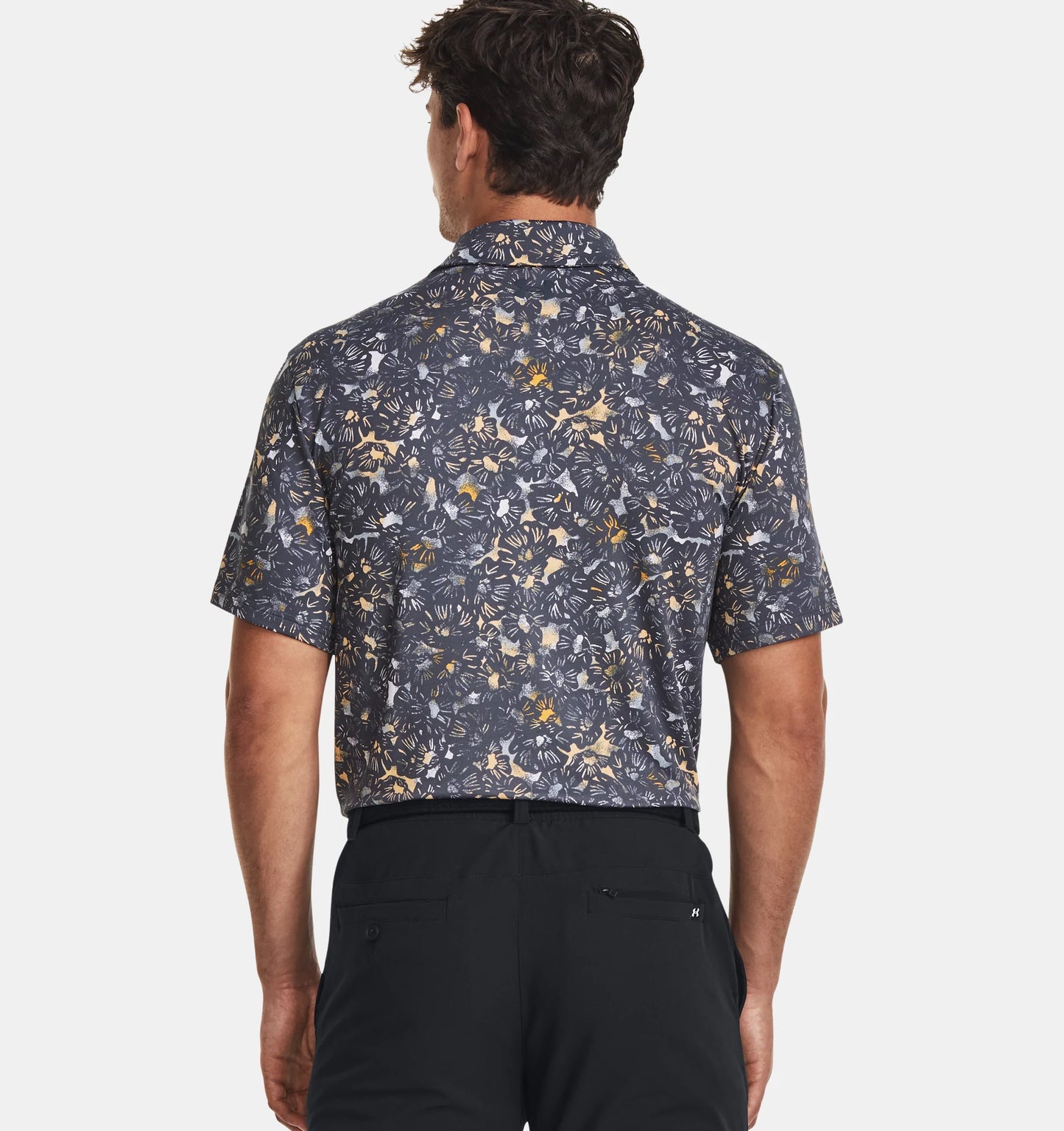 UA Playoff 3.0 Printed Polo Downpour Gray/Messa Yellow