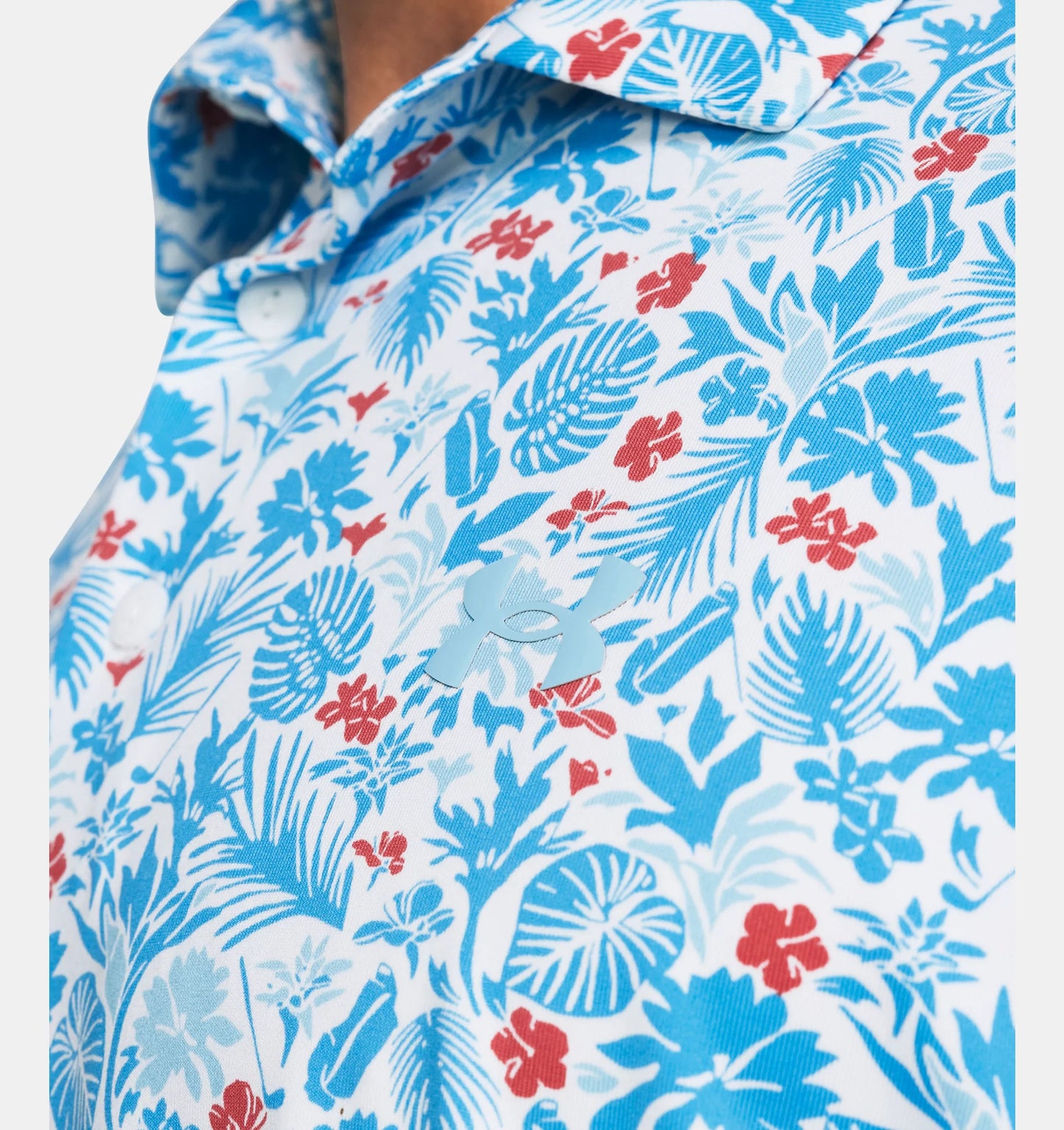 UA Playoff 3.0 Pinted Polo White/Sky Blue/Capri