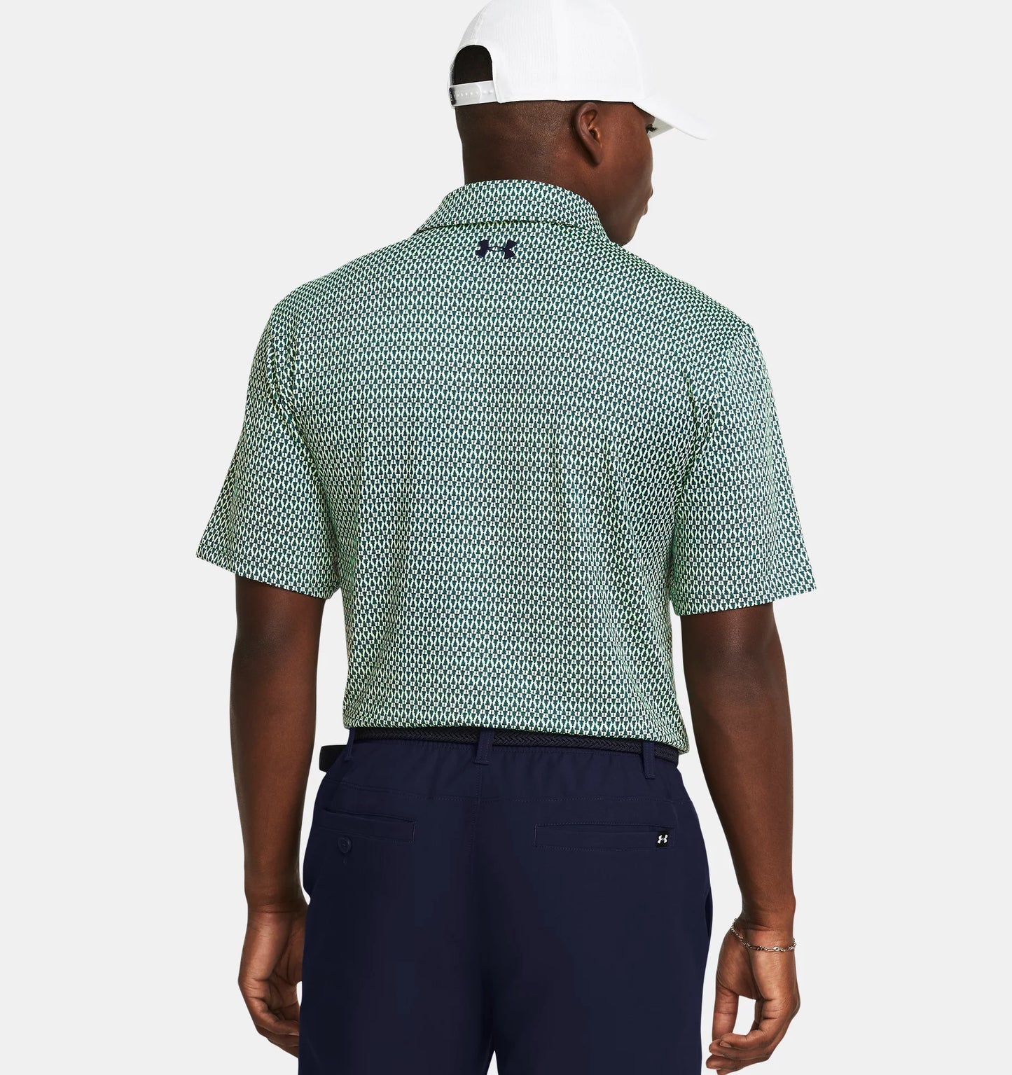 UA Playoff 3.0 Printed Polo Matrix Green/Midnight Navy