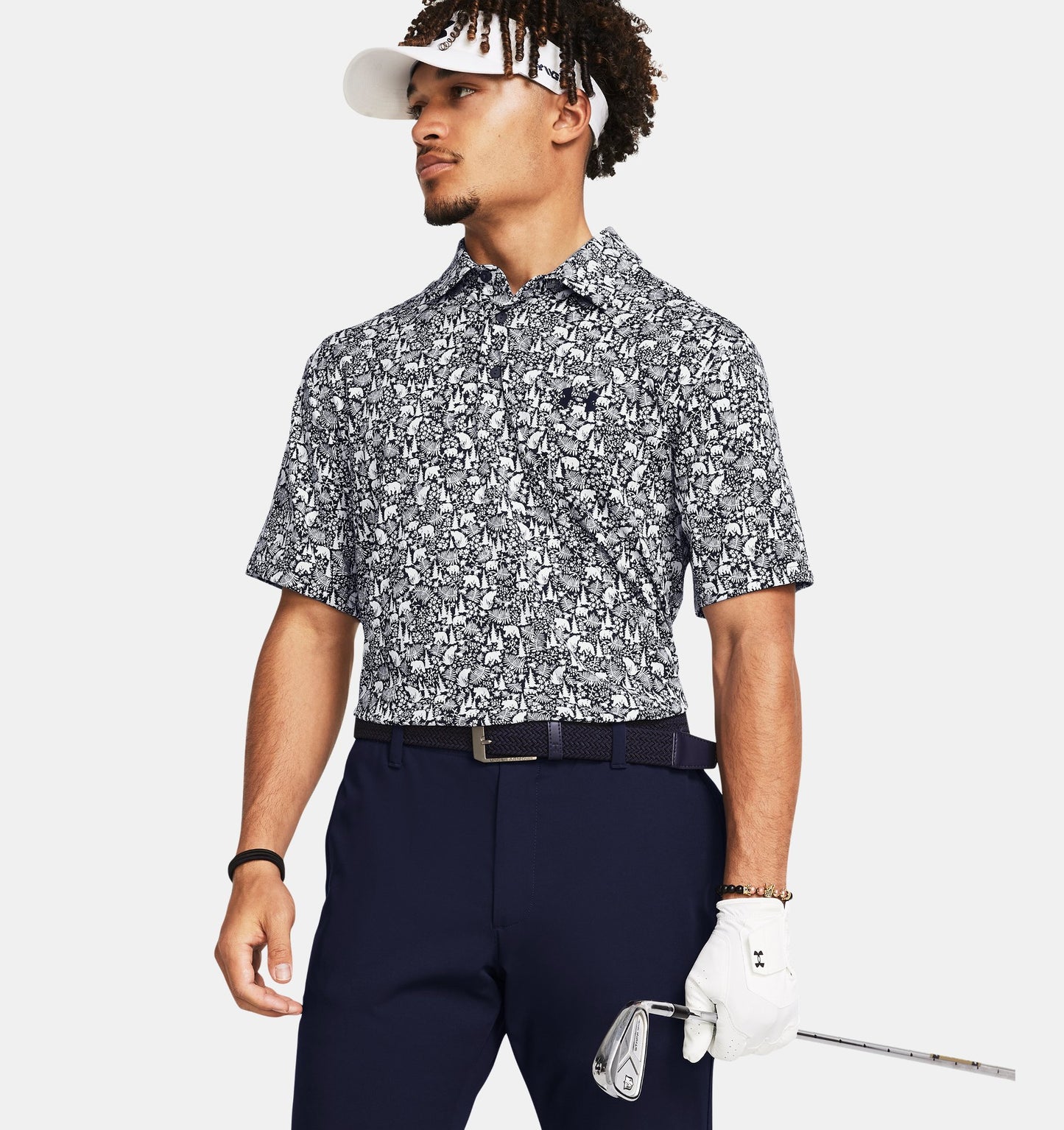UA Playoff 3.0 Printed Polo Midnight Navy/White