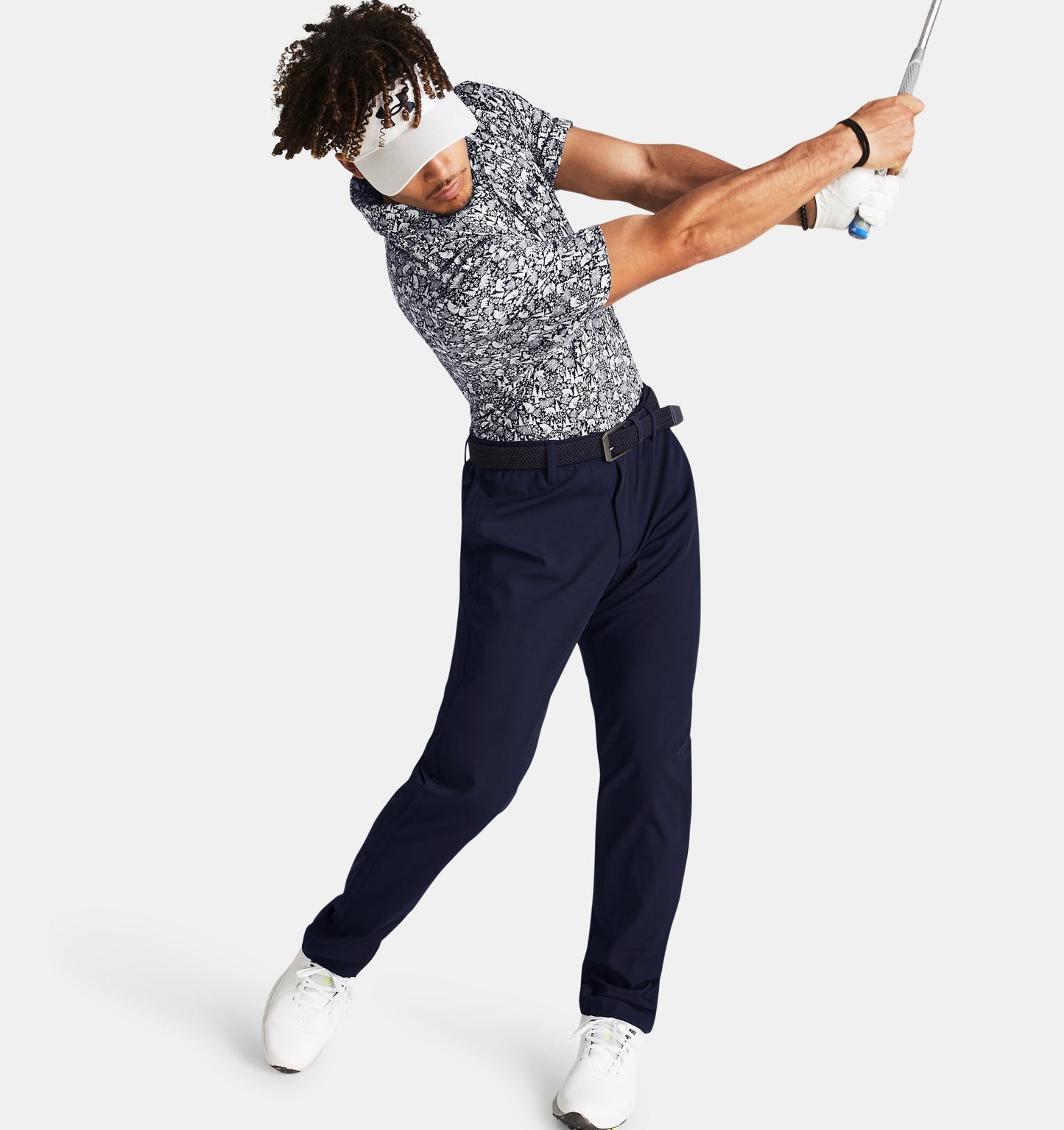 UA Playoff 3.0 Printed Polo Midnight Navy/White