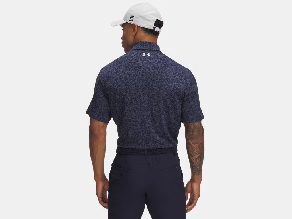 UA Playoff Printed Polo Midnight Navy/Downpour Grey