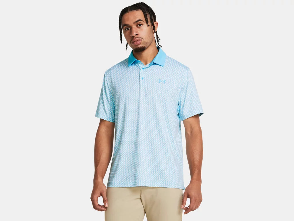 UA Playoff 3.0 Printed Polo Sky Blue
