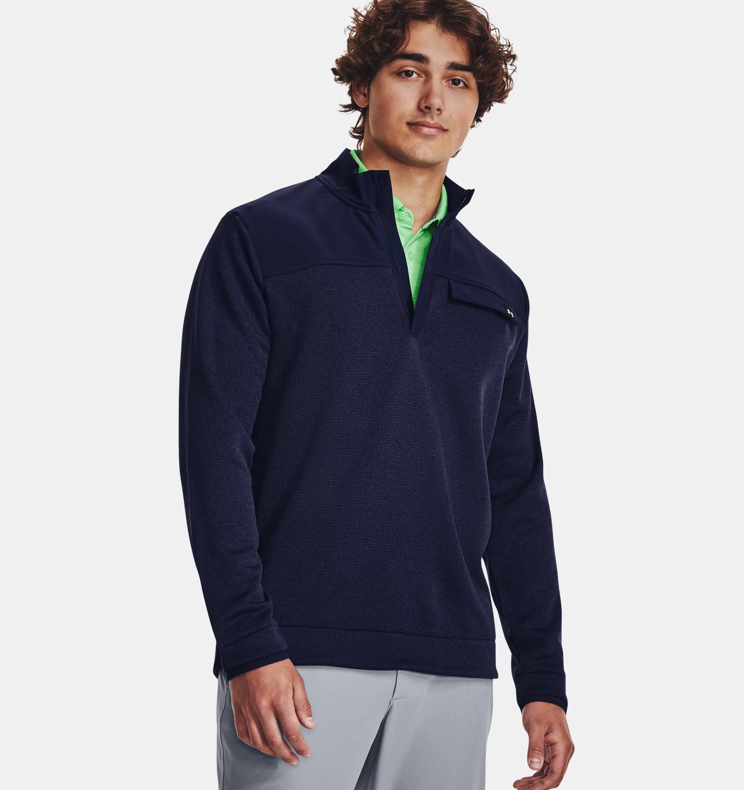 UA Storm Sweaterfleece HZ Midnight Navy/White