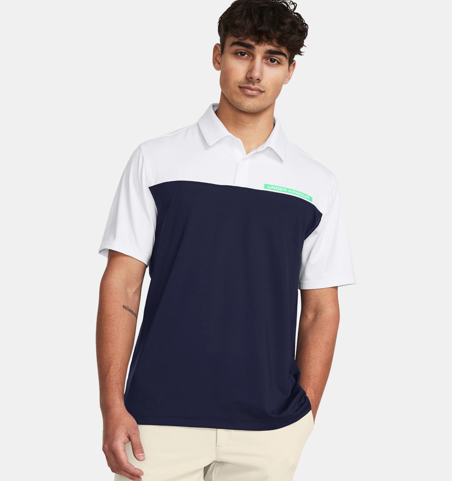 UA 2TG Colour Block Polo Midnight Navy/White