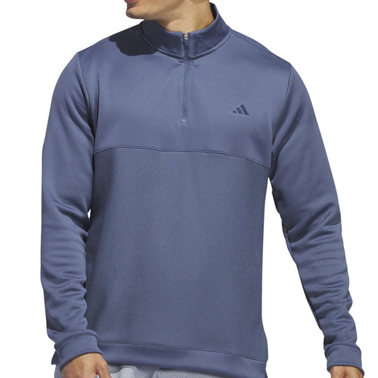 TEXTURED 1/4 ZIP PULLOVER - Preloved Ink