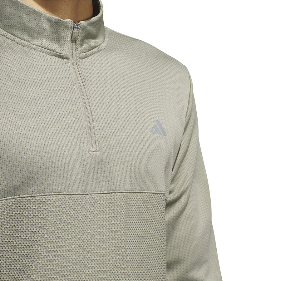 TEXTURED 1/4 ZIP PULLOVER - Silver Pebble