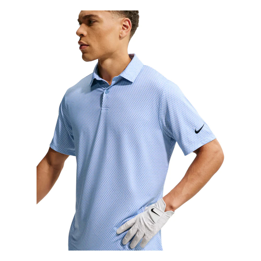 Nike Dri-FIT Velocity Floral Golf Polo Shirt - Blue / White