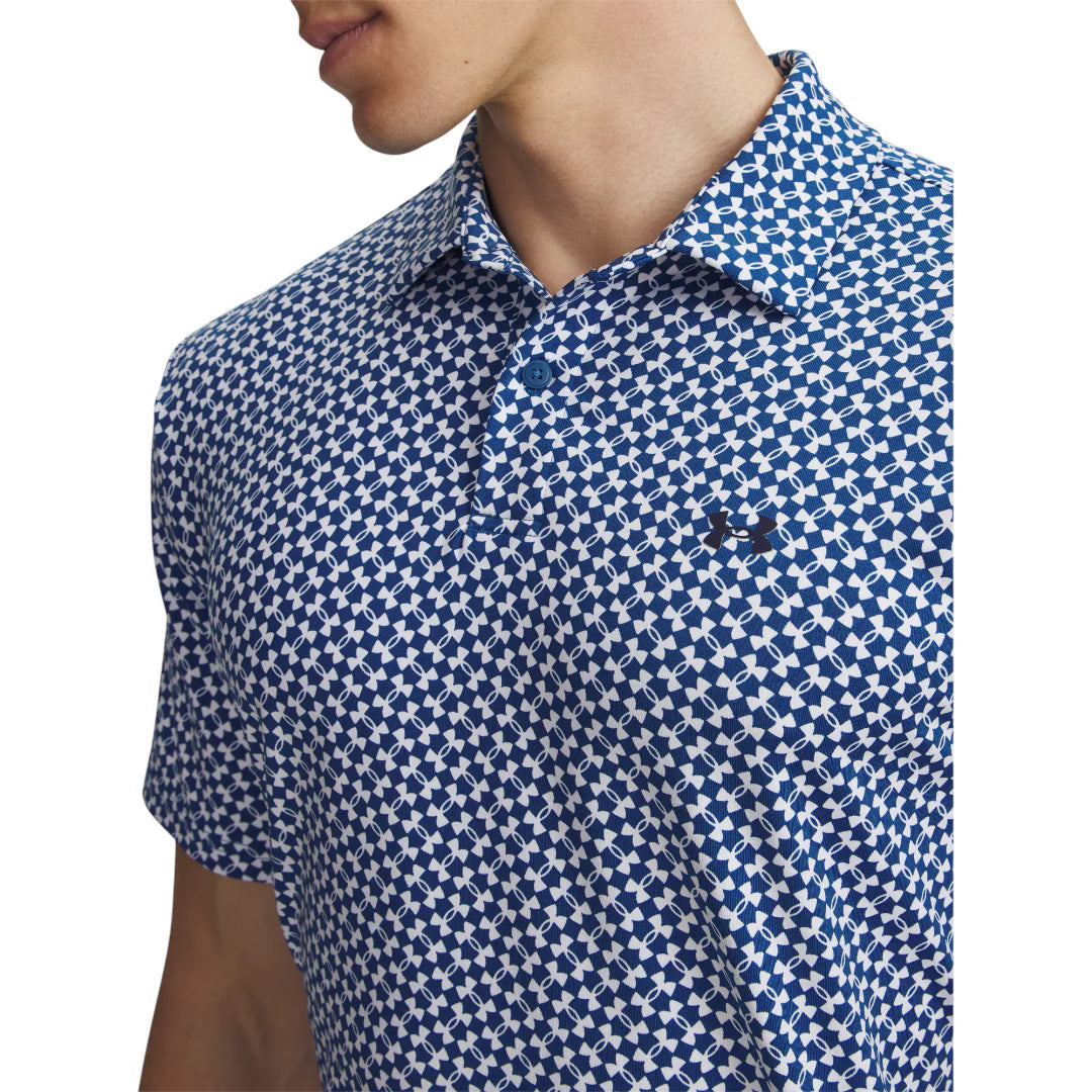 UA T2G Printed Polo Shirt - Varsity Blue / White