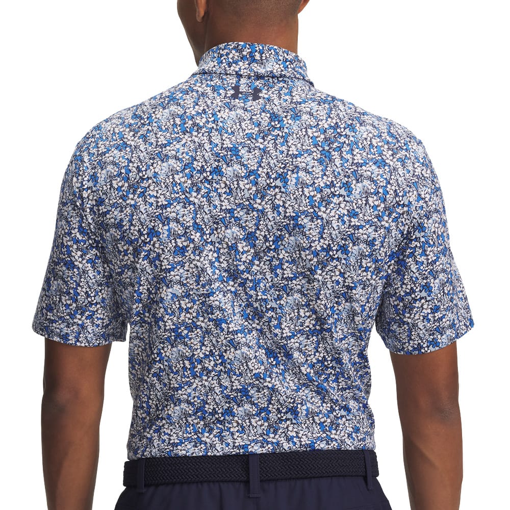 UA Playoff 3.0 Printed Polo Shirt - Blue / White Flowers