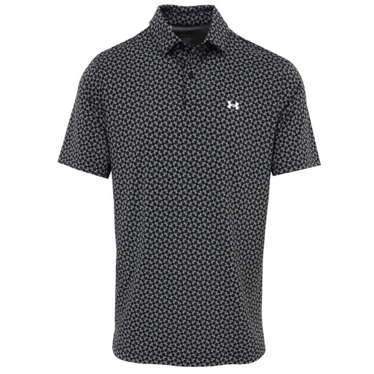 UA T2G Printed Polo Shirt - Black / Grey
