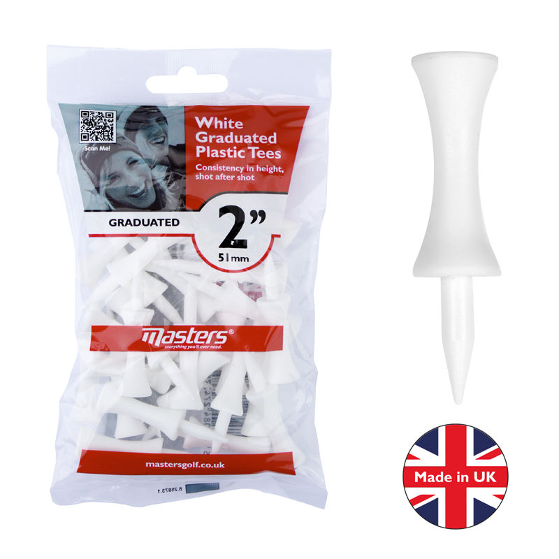 Plastic Graduated Tees White 2" 25pk