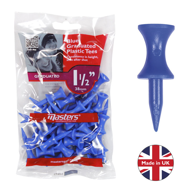 Plastic Graduated Tees Blue 1 1/2" 30pk