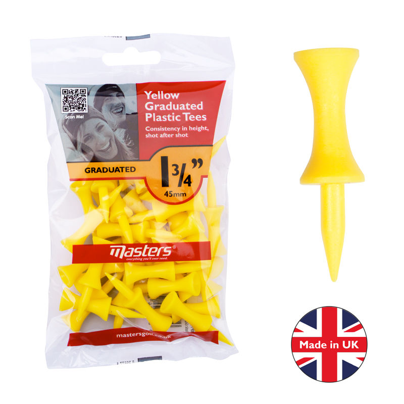 Plastic Graduated Tees Yellow 1 3/4" 30pk