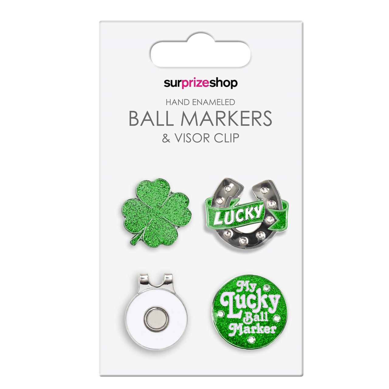 Green Good Luck Visor Clip Set