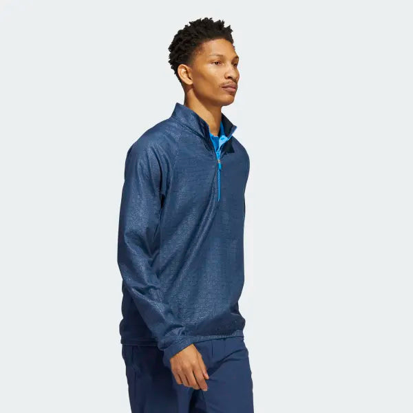 Deboss Quarter Zip Pullover Navy