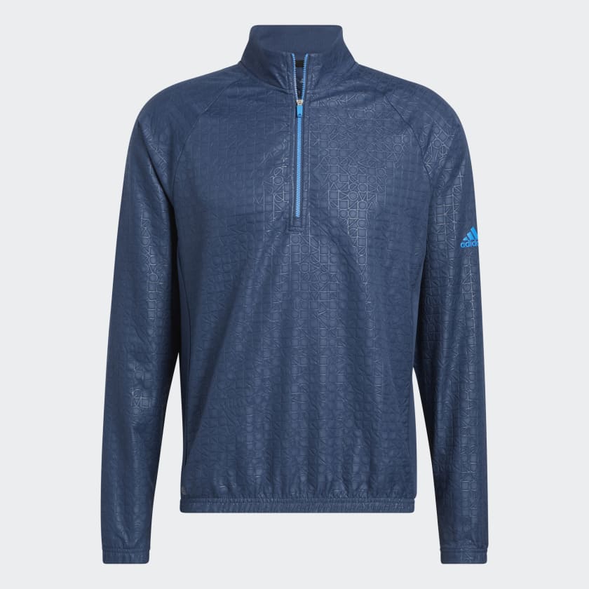 Deboss Quarter Zip Pullover Navy