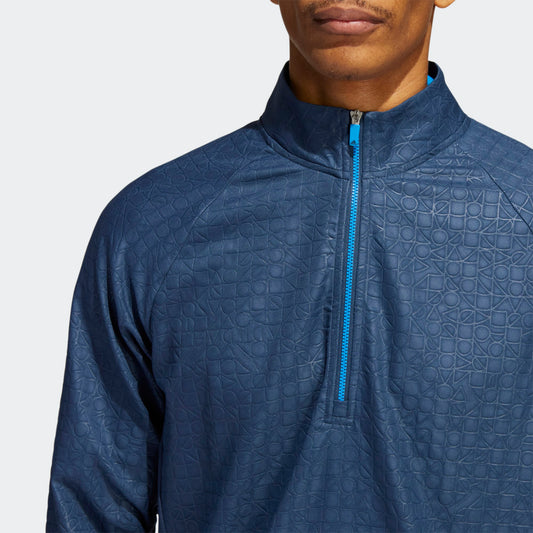 Deboss Quarter Zip Pullover Navy