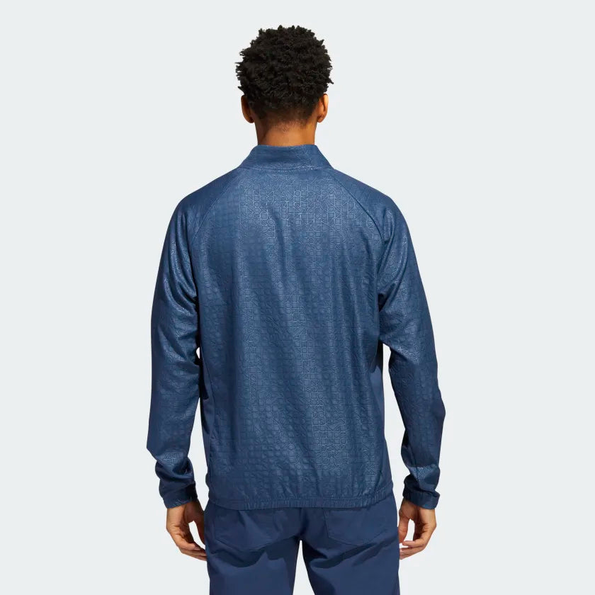 Deboss Quarter Zip Pullover Navy