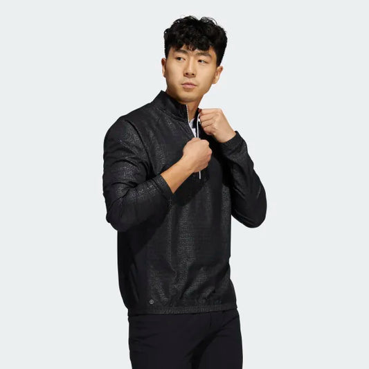 Deboss Quarter Zip Pullover Black