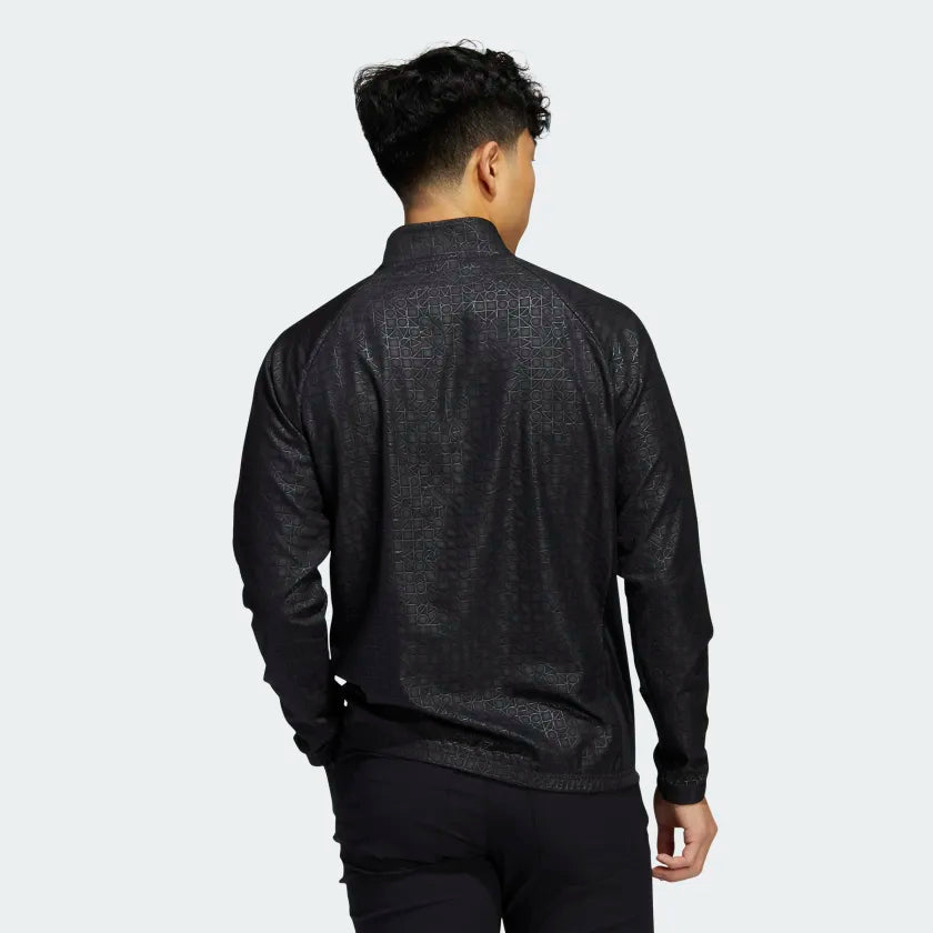 Deboss Quarter Zip Pullover Black