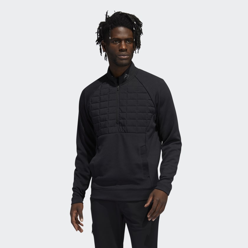 Adidas Mens Quarter Zip Pullover in Black from Dunes Golf Shop in Fraserburgh, Aberdeenshire
