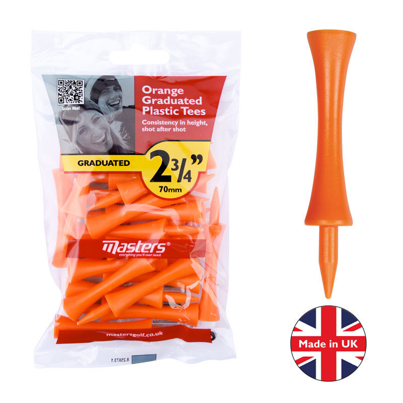 Plastic Graduated Tees Orange 2 3/4" 20pk