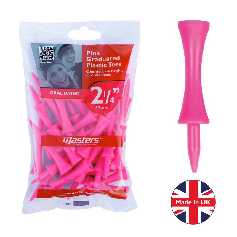 Plastic Graduated Tees Pink 2 1/4" 25pk