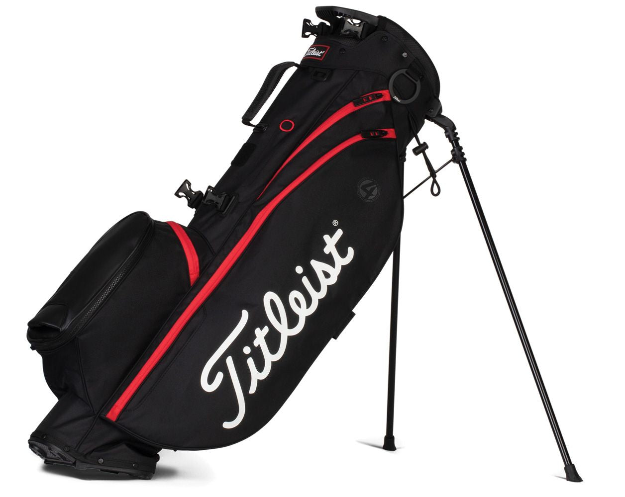 Players 4 Stand Bag Black/Black/Red