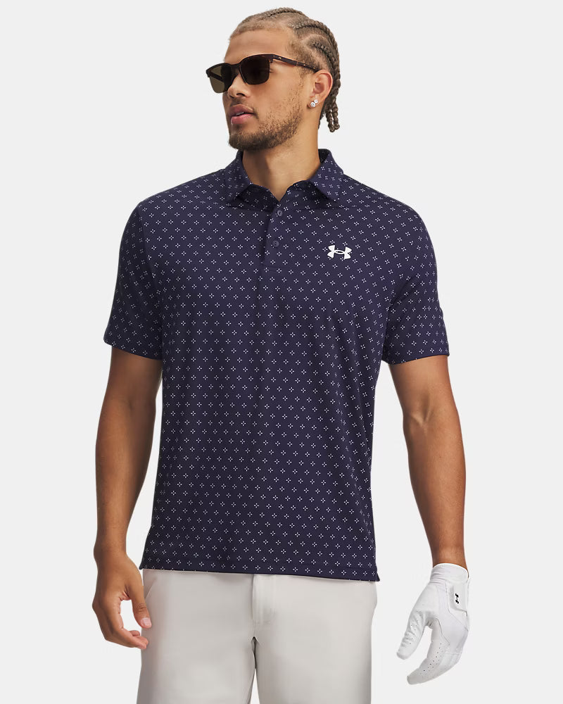 UA Playoff 3.0 Printed Polo Navy Blue