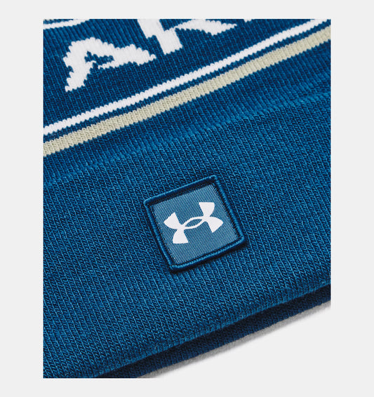 UA Halftime Pom Beanie Varsity Blue/White