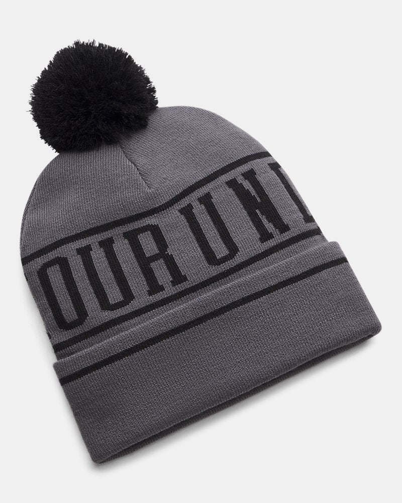 Halftime Pom Beanie Grey/Black