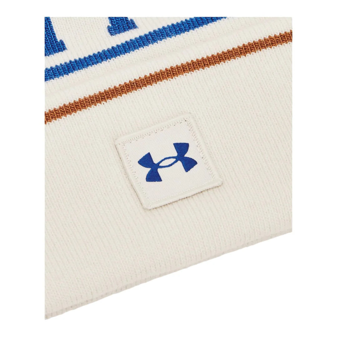 Halftime Pom Beanie White/Blue