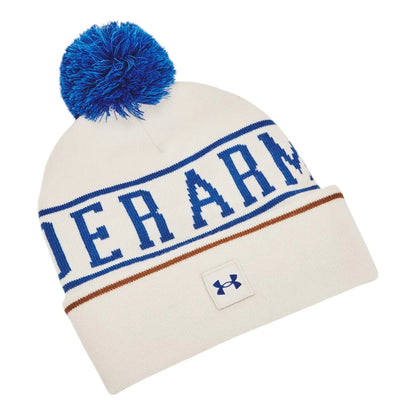 Halftime Pom Beanie White/Blue