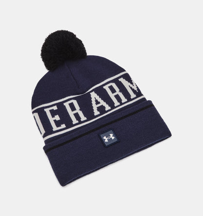 Halftime Pom Beanie Navy/White